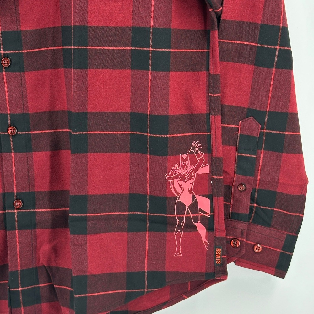 RSVLTS Marvel Scarlet Witch Flannel Plaid Button Up Shirt Mens Size XL - Picture 3 of 9
